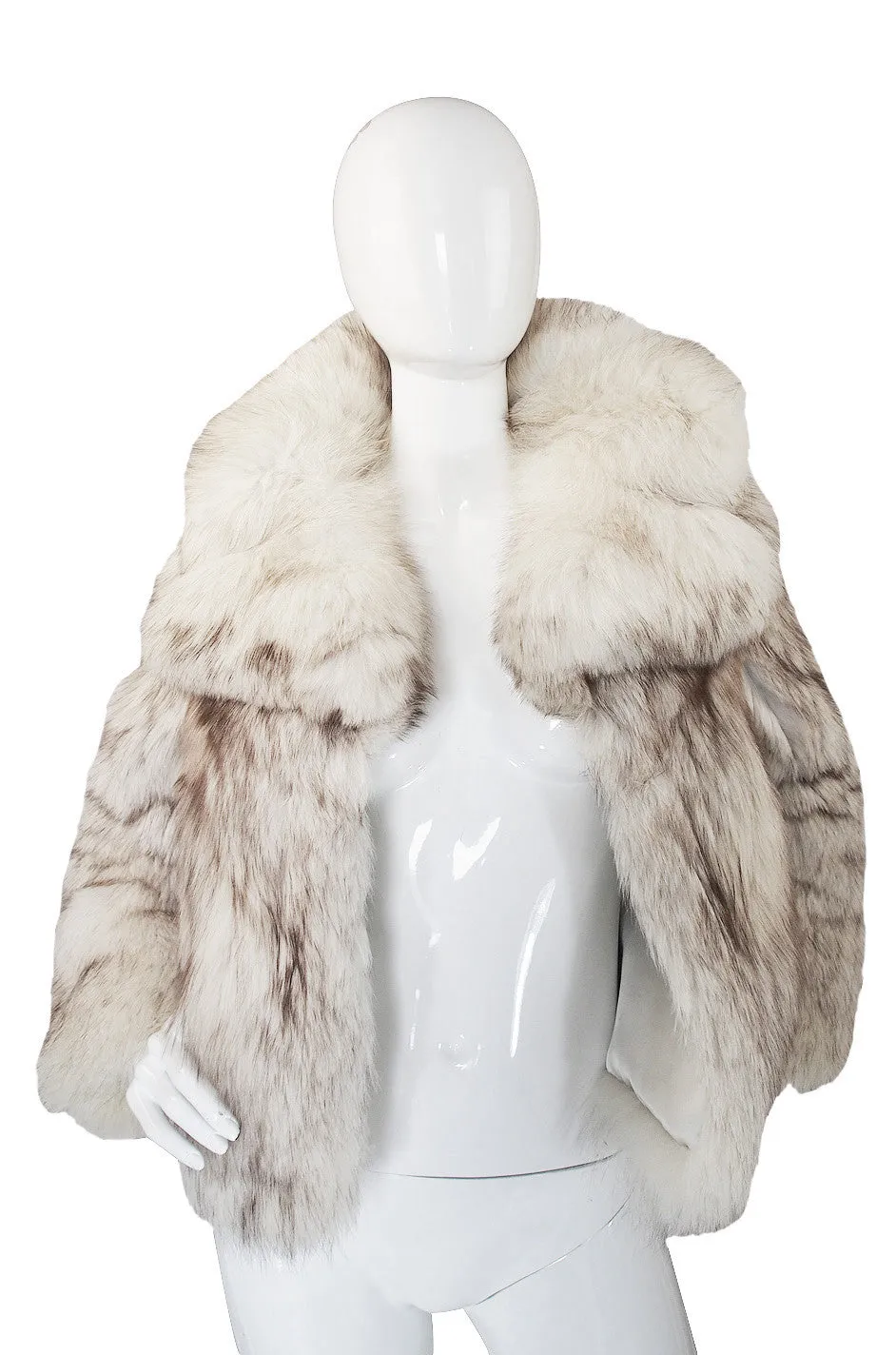 1960s Silver Fox Fur & Leather Galanos Jacket