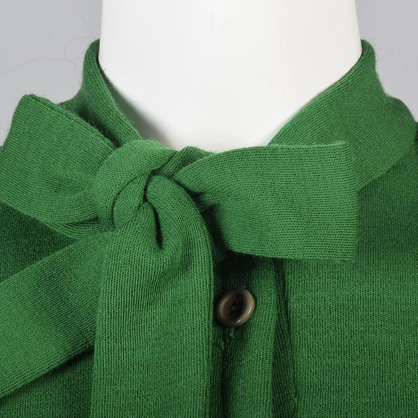 1970s Bill Blass Green Knit Two Piece Separates Set Mini Dress & Skirt