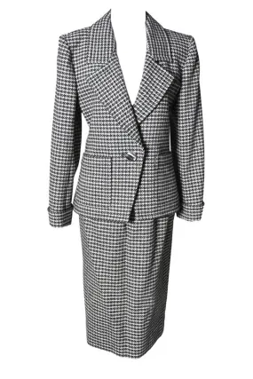 2 Pc YSL Yves Saint Laurent Rive Gauche Houndstooth Vintage Wool Suit