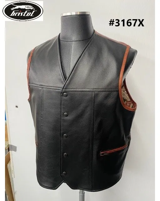 #3167X  Men's Two-Tone Leather Vest