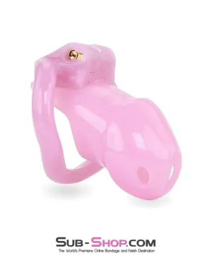 3744AE      <b>BOGO!</b> Little Sissy Bitch Short High Security Keyed Tumbler Locking Male Chastity with 4 Base Cock Ring Sizes