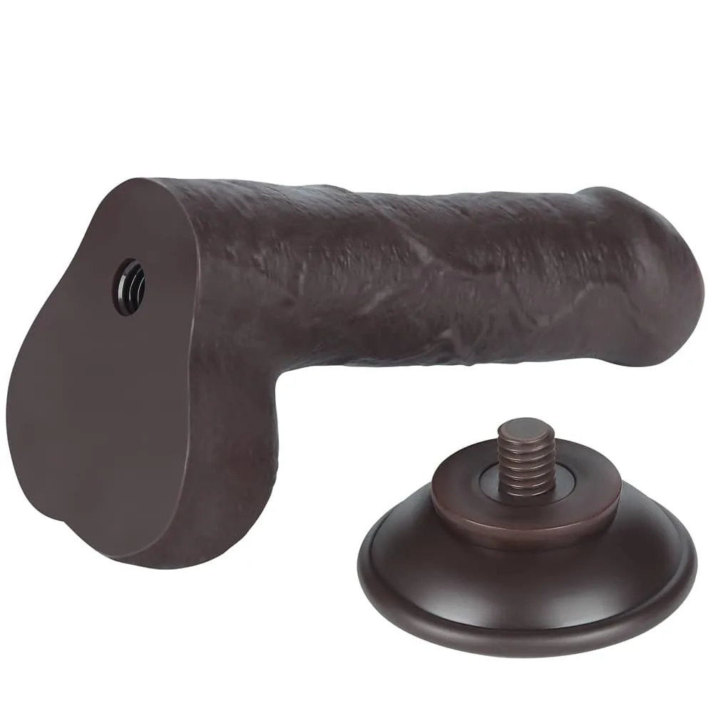 7'' Sliding Skin Dual Density Dildo Black