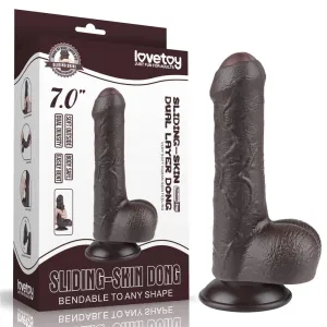 7'' Sliding Skin Dual Density Dildo Black