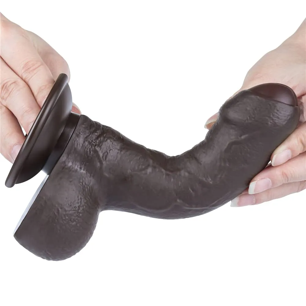 7'' Sliding Skin Dual Density Dildo Black