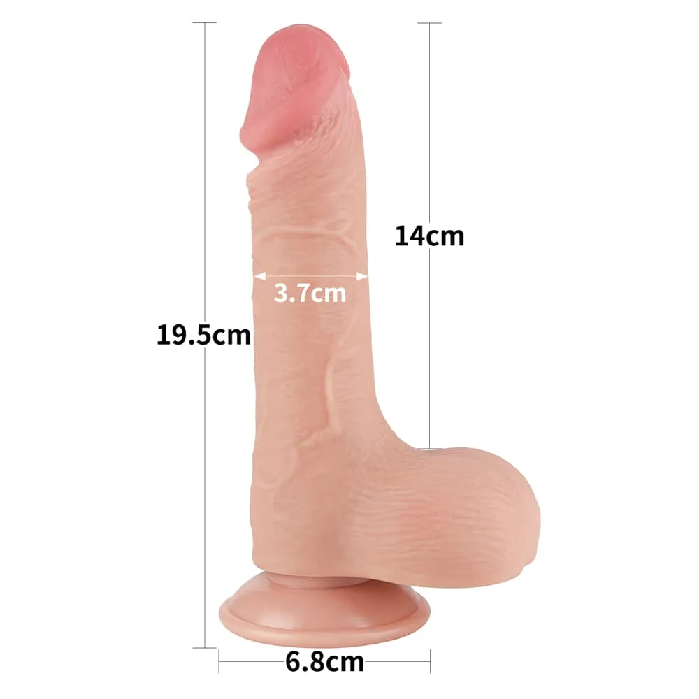 7.5'' Sliding Skin Dual Density Dildo Flesh