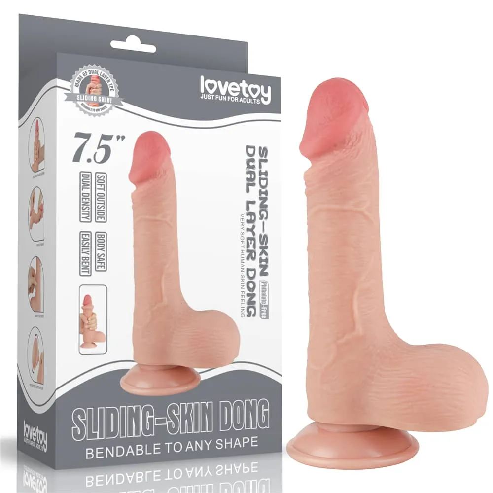 7.5'' Sliding Skin Dual Density Dildo Flesh