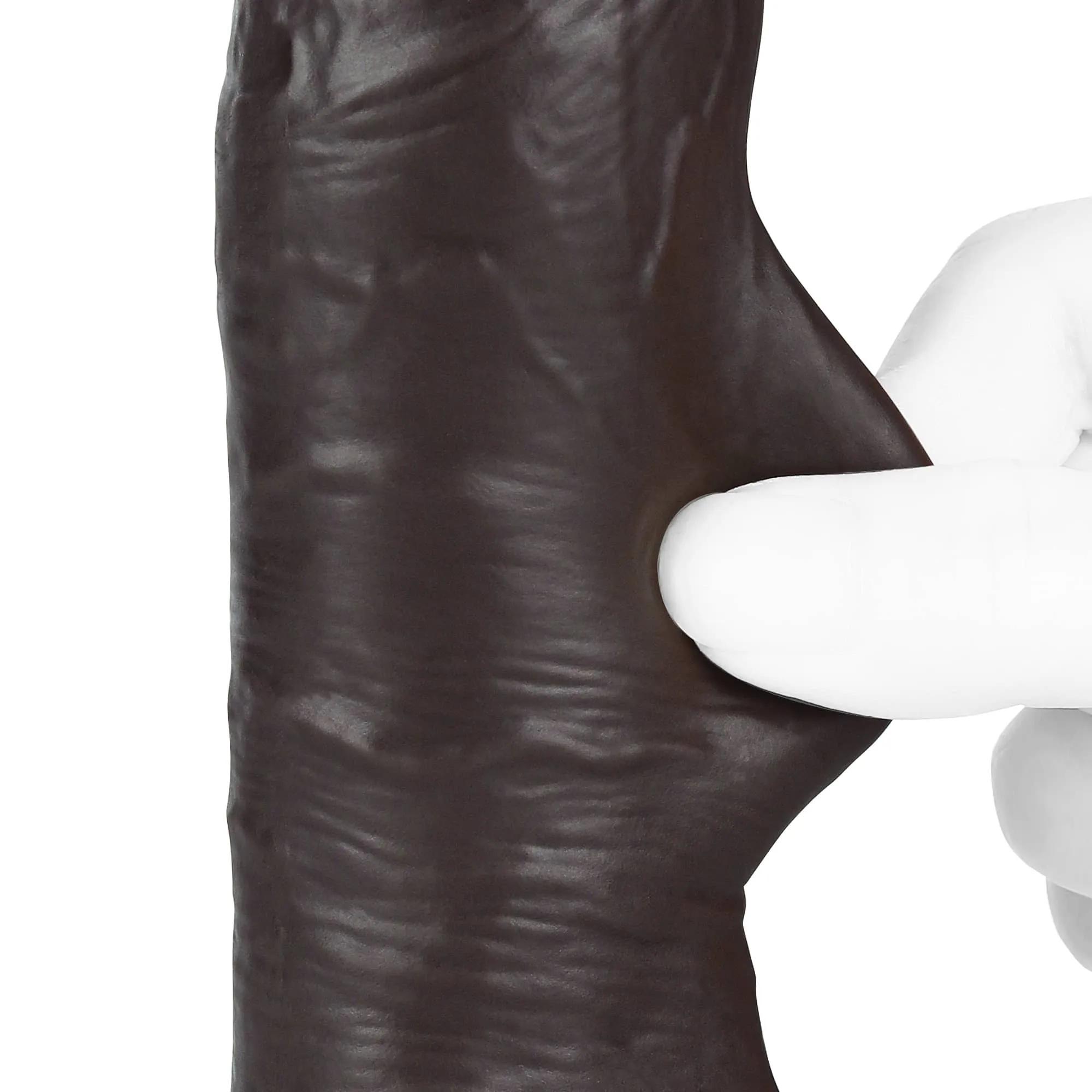 8'' Sliding Skin Dual Density Dildo Black