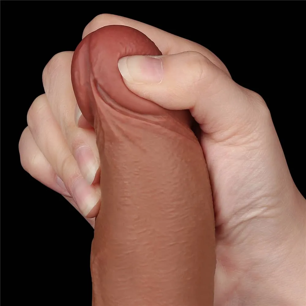 8.5'' Sliding Skin Dual Density Dildo Brown