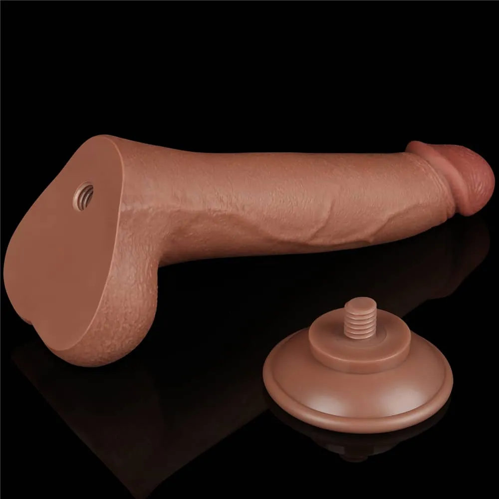 8.5'' Sliding Skin Dual Density Dildo Brown