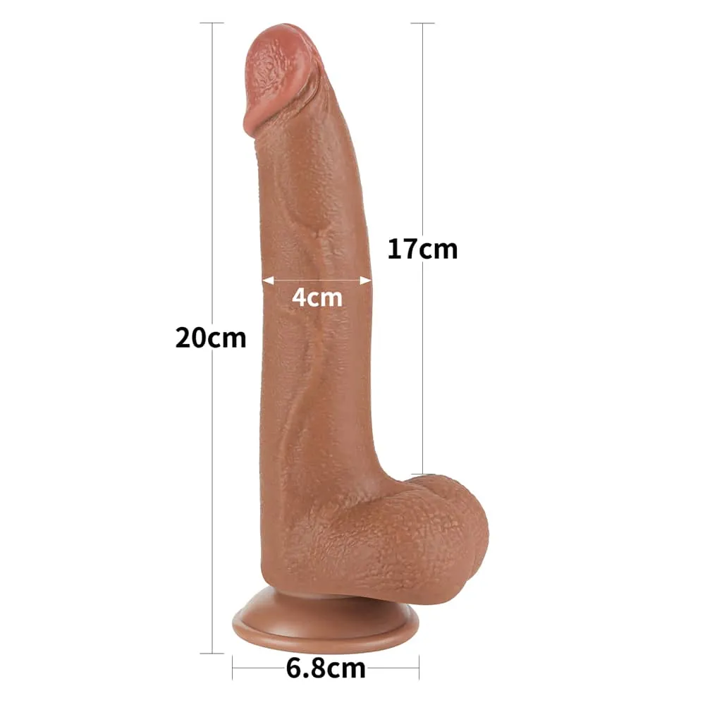 8.5'' Sliding Skin Dual Density Dildo Brown