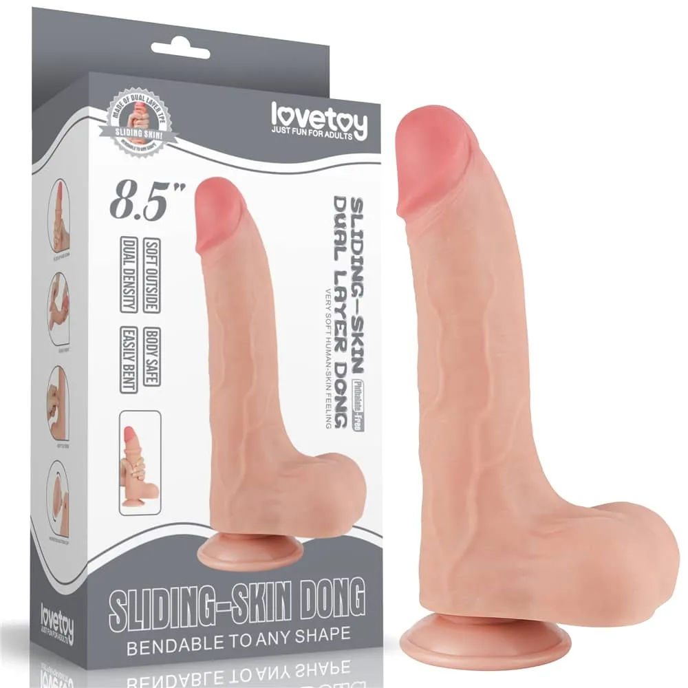 8.5'' Sliding Skin Dual Density Dildo Flesh