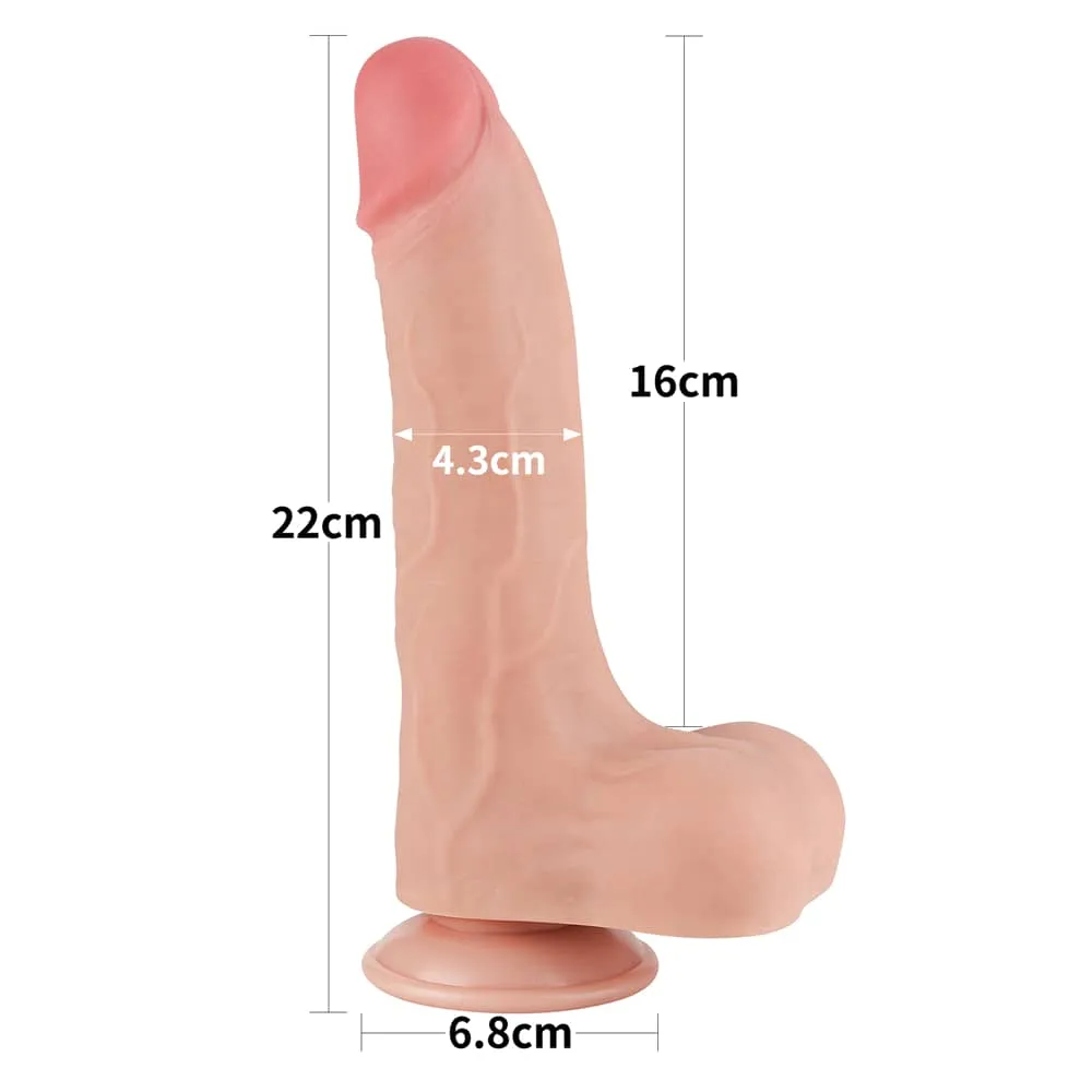 8.5'' Sliding Skin Dual Density Dildo Flesh