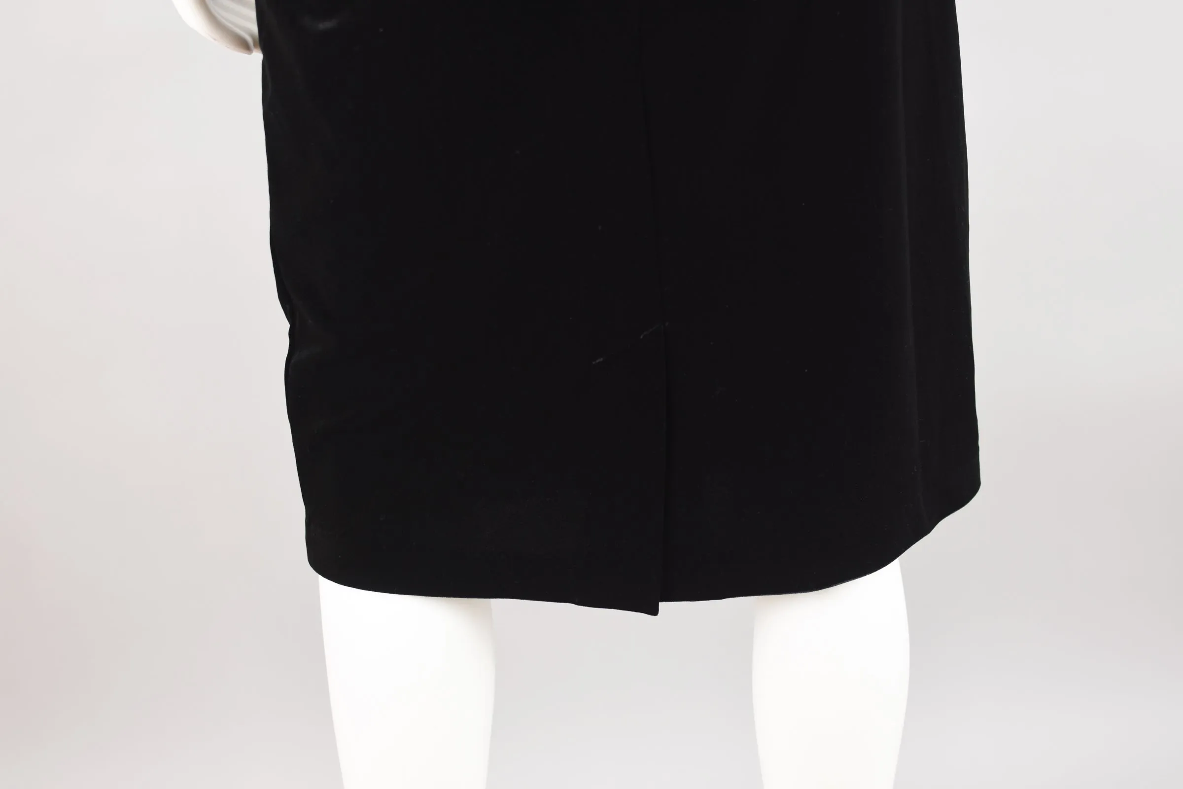 90s Black Velvet Pencil Skirt, Women's Medium, 32" Waist