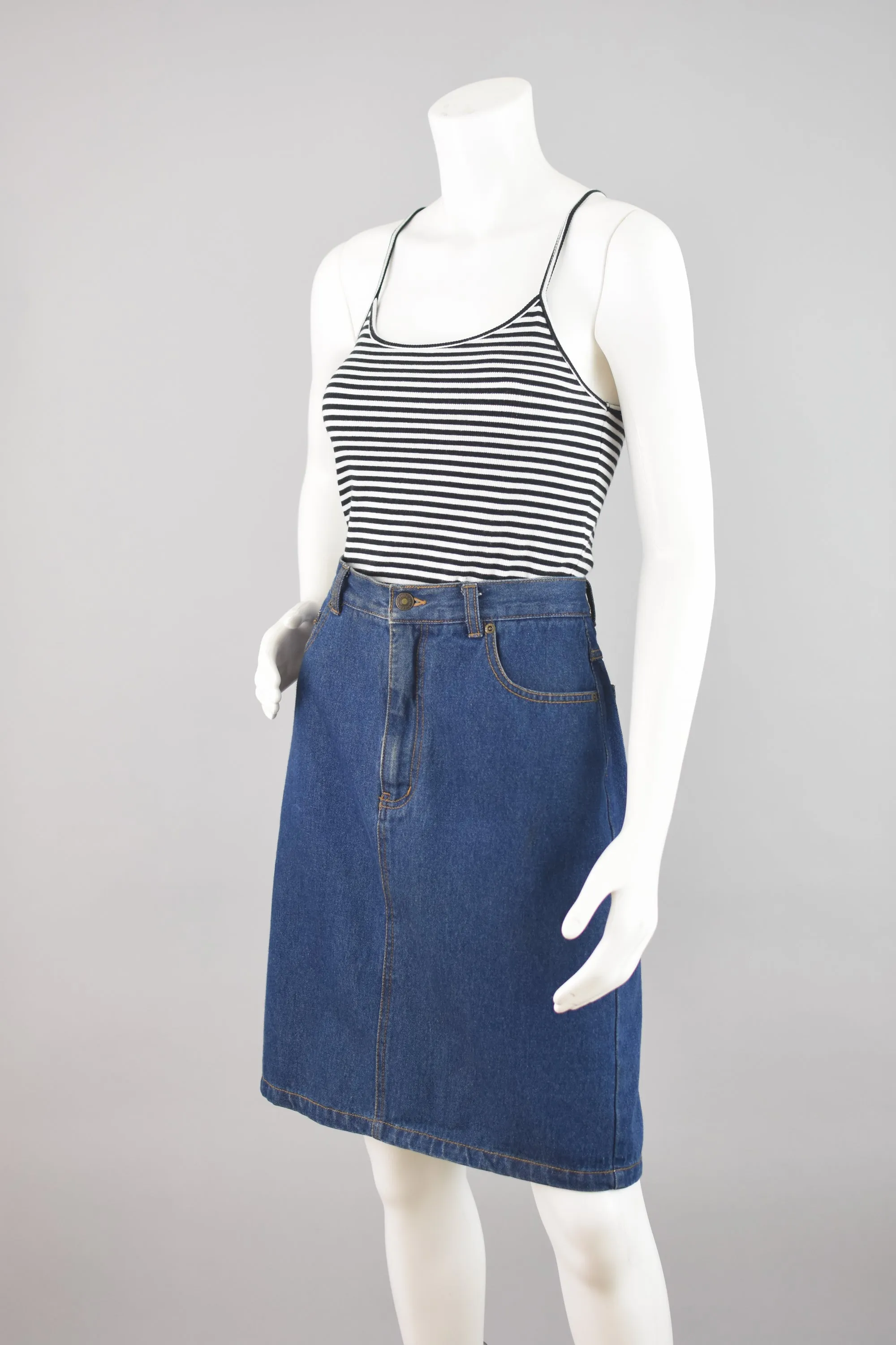 90s Denim Jean Skirt, Women's Size 8, 28" Waist