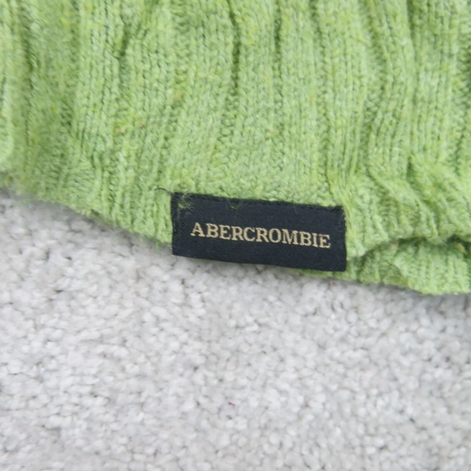 Abercrombie & Fitch Womens Pullover Sweater Crew Neck Long Sleeve Green SZ Large