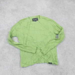 Abercrombie & Fitch Womens Pullover Sweater Crew Neck Long Sleeve Green SZ Large