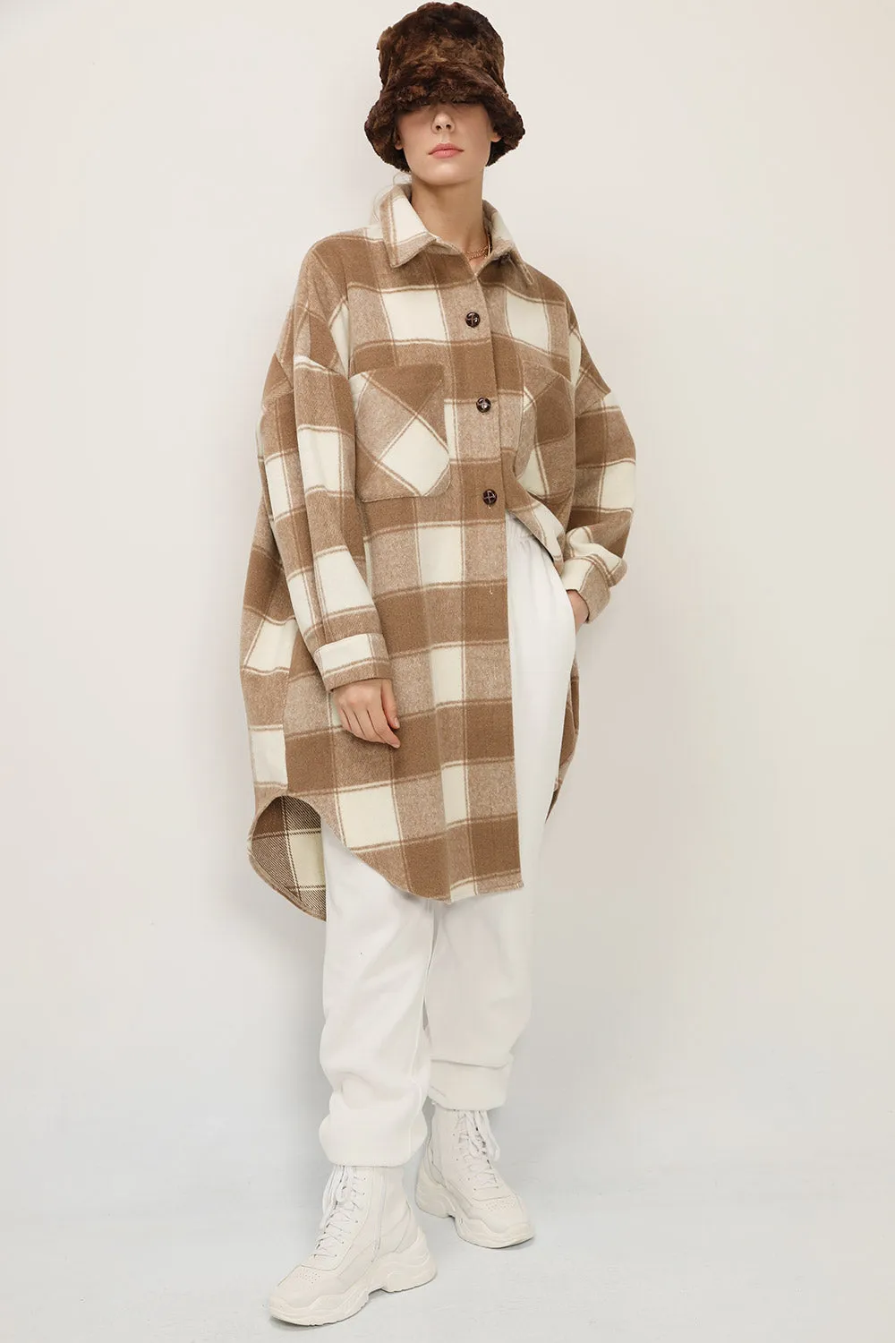 Ada Oversized Plaid Shirt Jacket