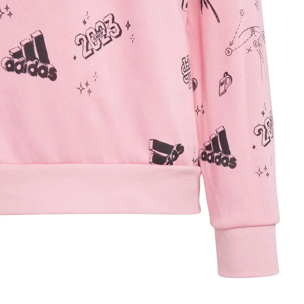 adidas Brand Love Allover Print Crew Kid's Sweatshirt