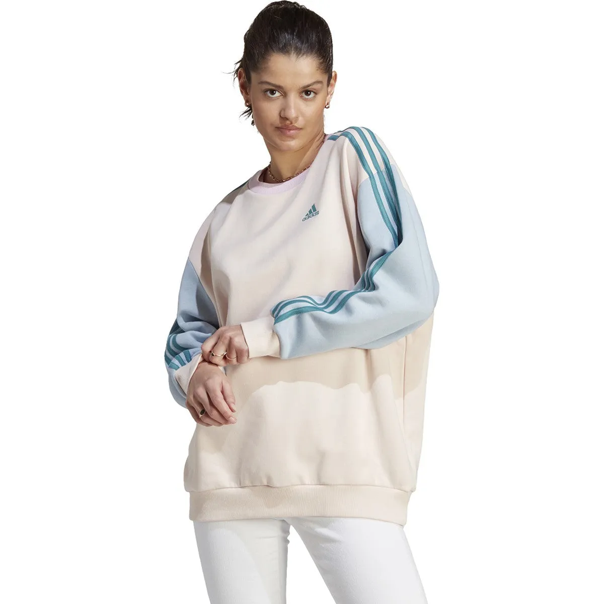 Adidas Women’s 3-Stripes Oversized Fleece Sweatshirt