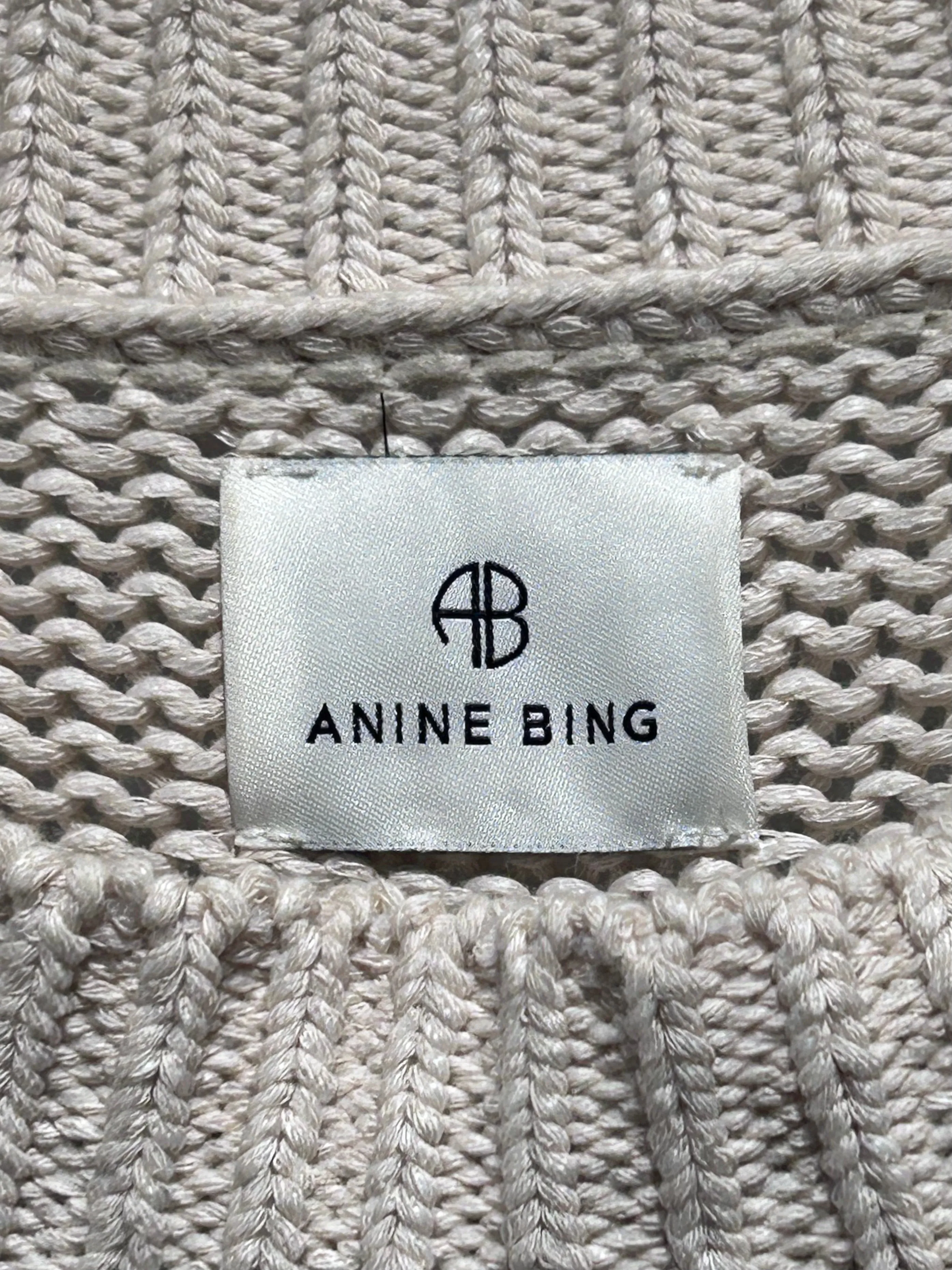 ANINE BING/Knitted Vest/M/CRM/LOOSE KNIT SWEATER VEST