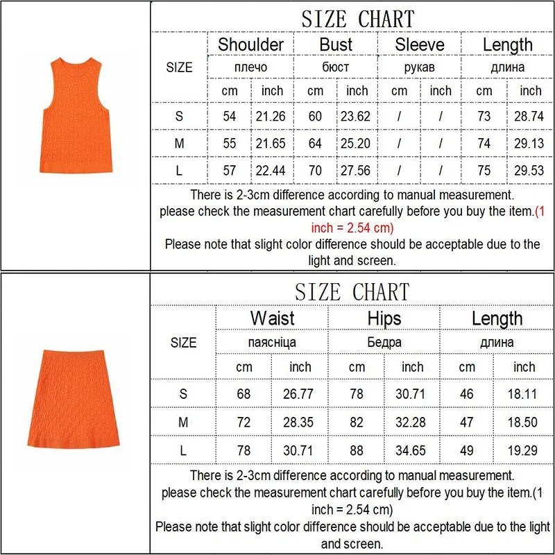 ASHORE SHOP Summer New Women Knitted Vest Top Miniskirt Set Beach Resort Style Solid Round Neck Sleeveless Top A-line Skirt