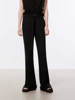 Belt Flared Cut Pants