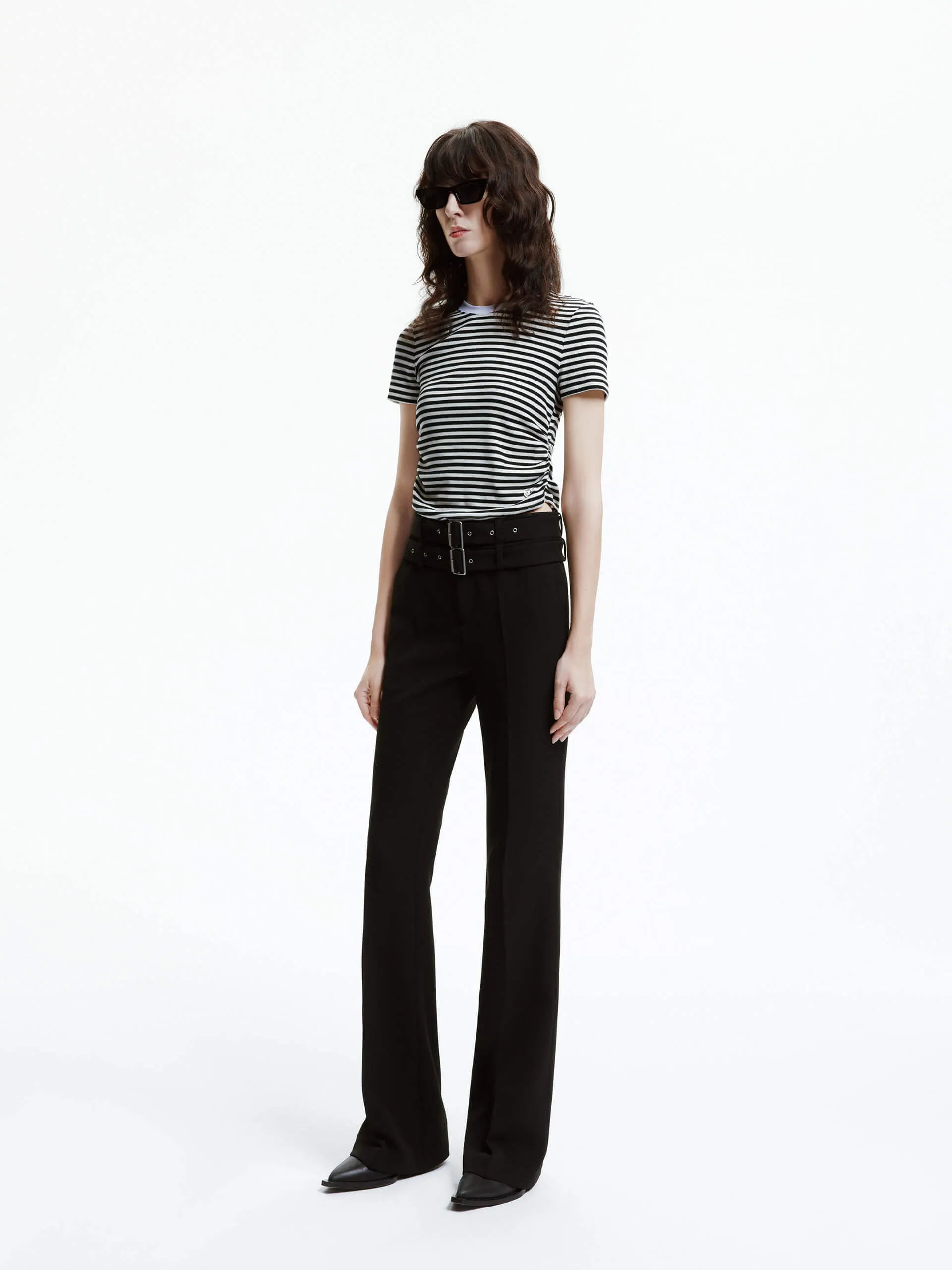 Belt Straight Leg Pants