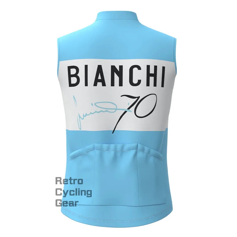 Bianchi Water Blue Fleece Retro Cycling Vest