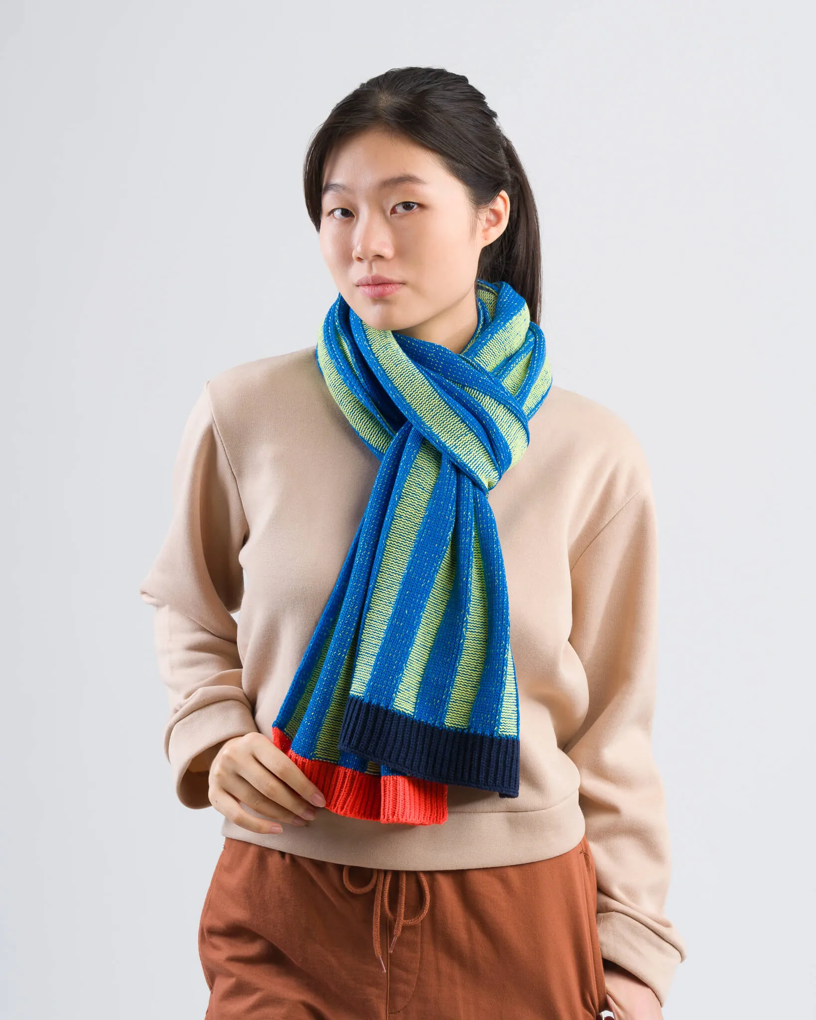 Big Stripe Knit Scarf