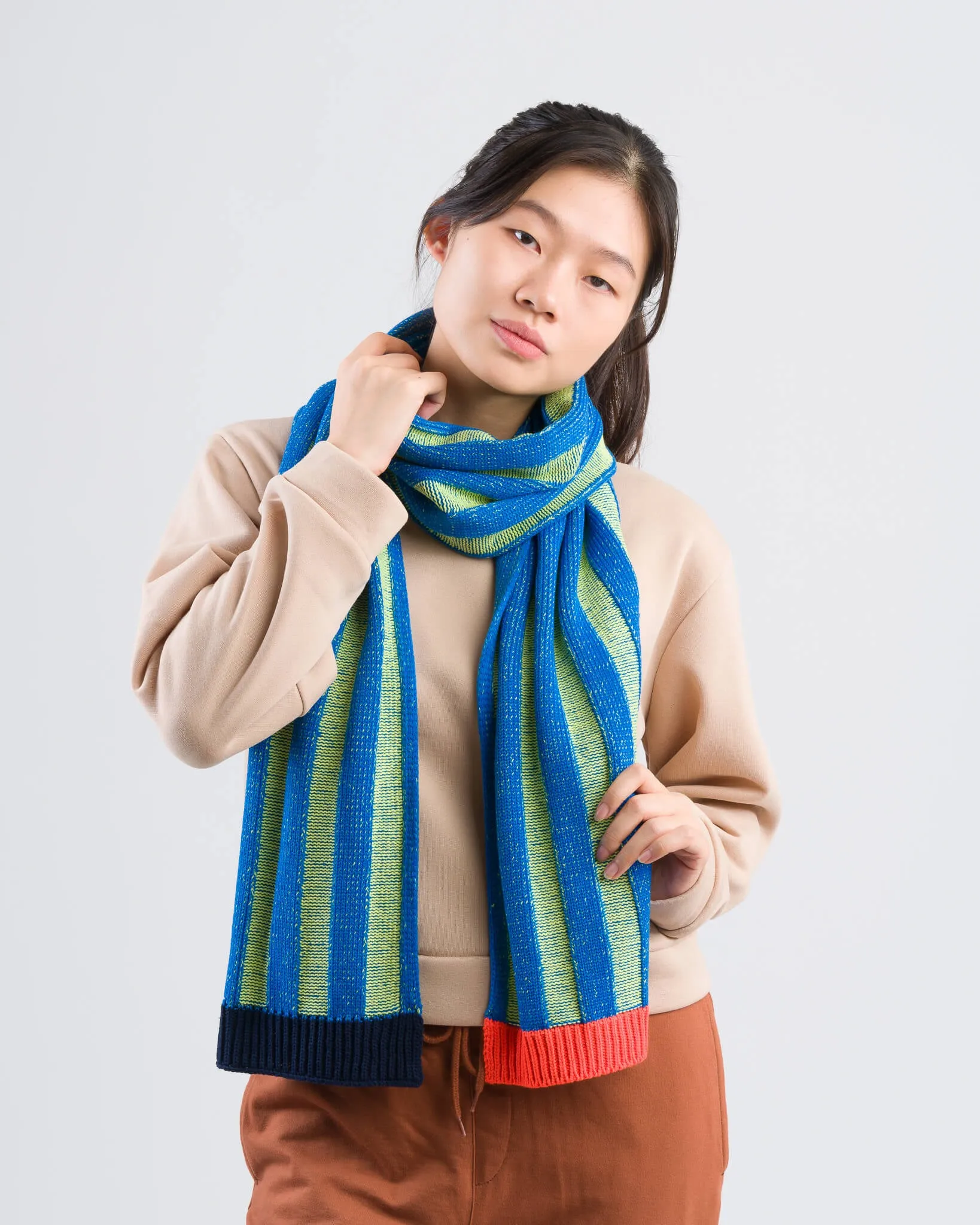 Big Stripe Knit Scarf