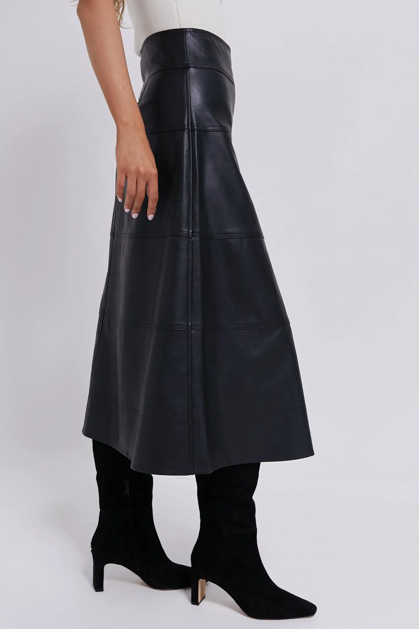 Black Leather Lucille Skirt