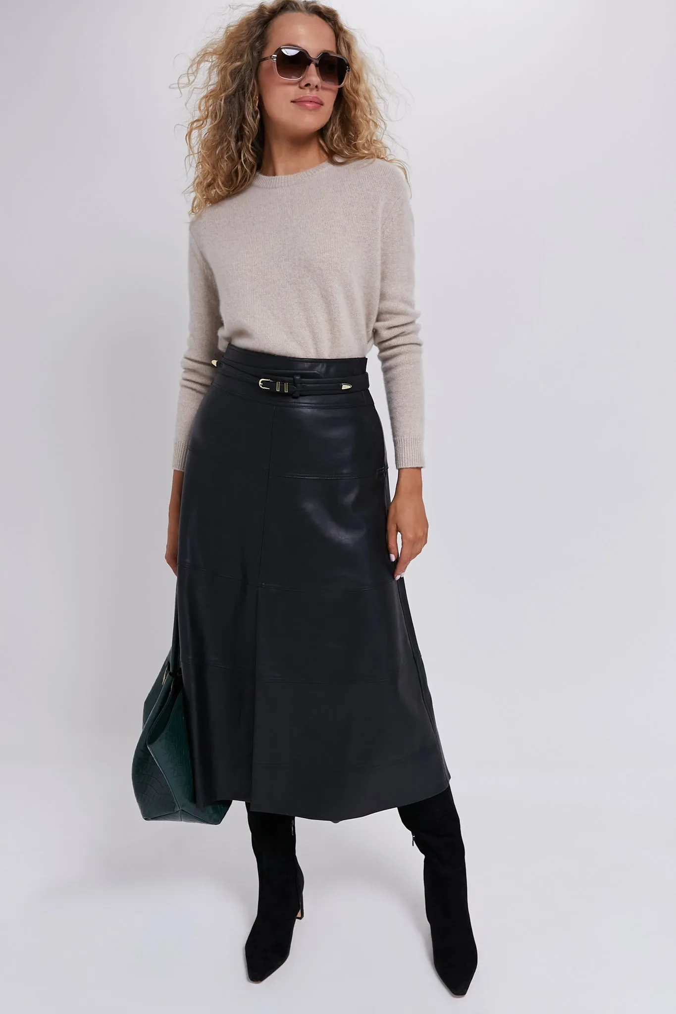 Black Leather Lucille Skirt