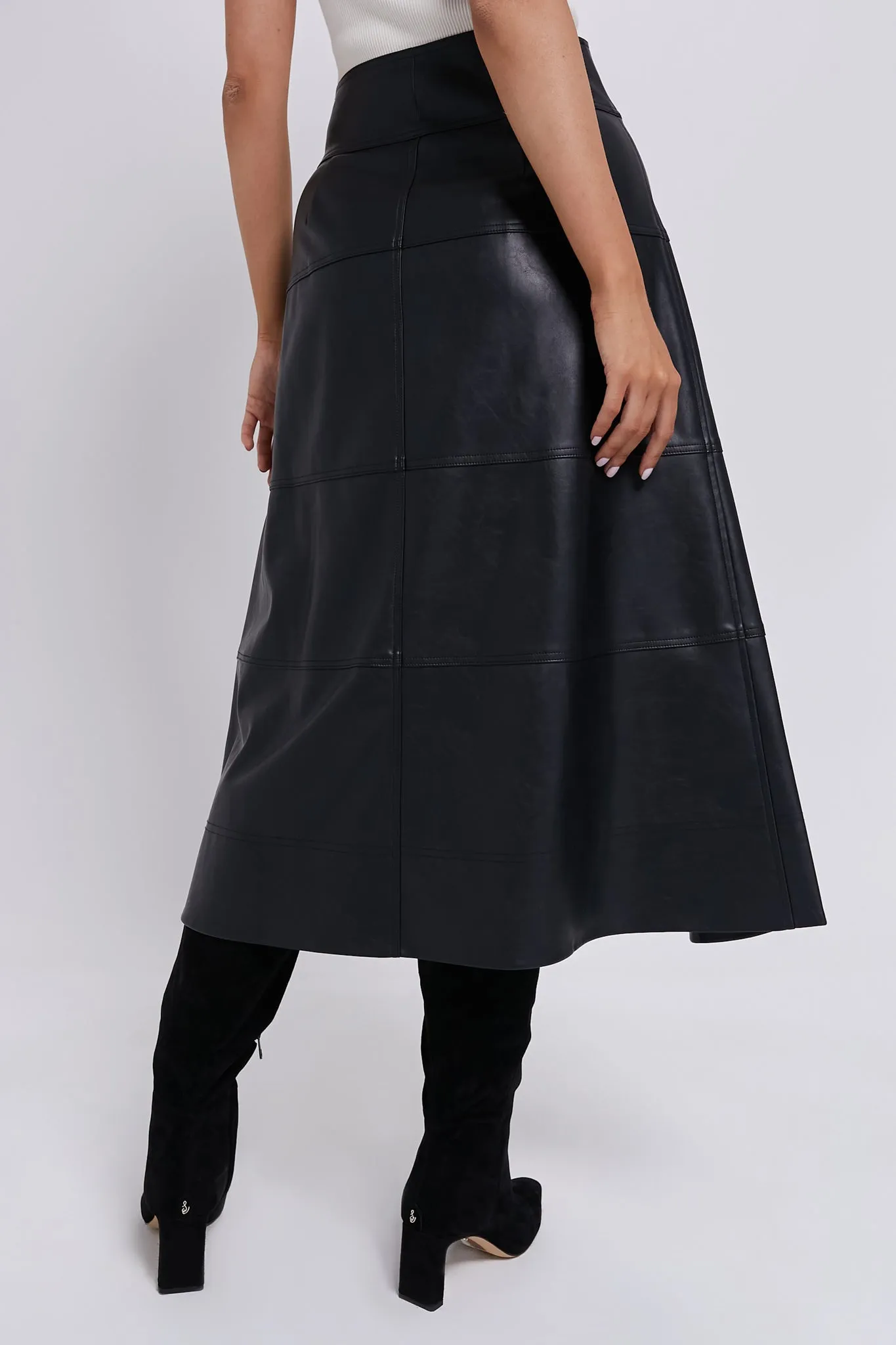 Black Leather Lucille Skirt