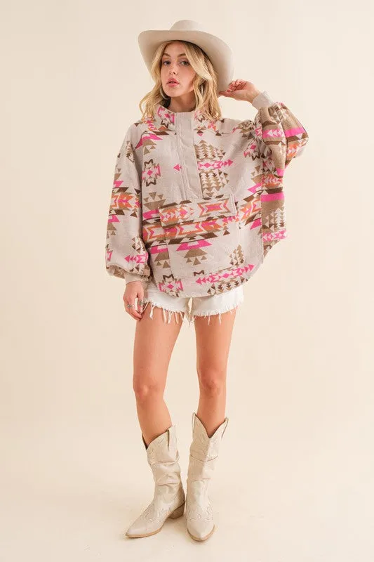 Bohemian Cozy Aztec Western Pullover