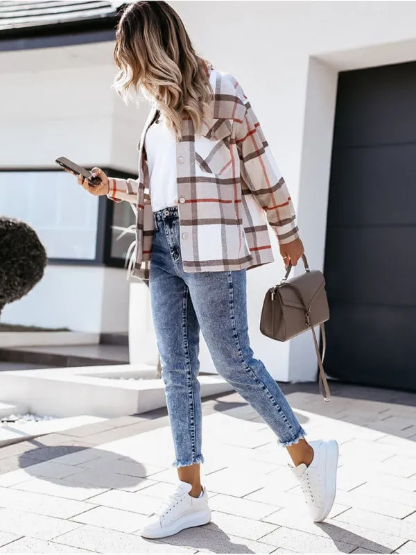 Bohemian Long Sleeve Plaid Flannel Shirt