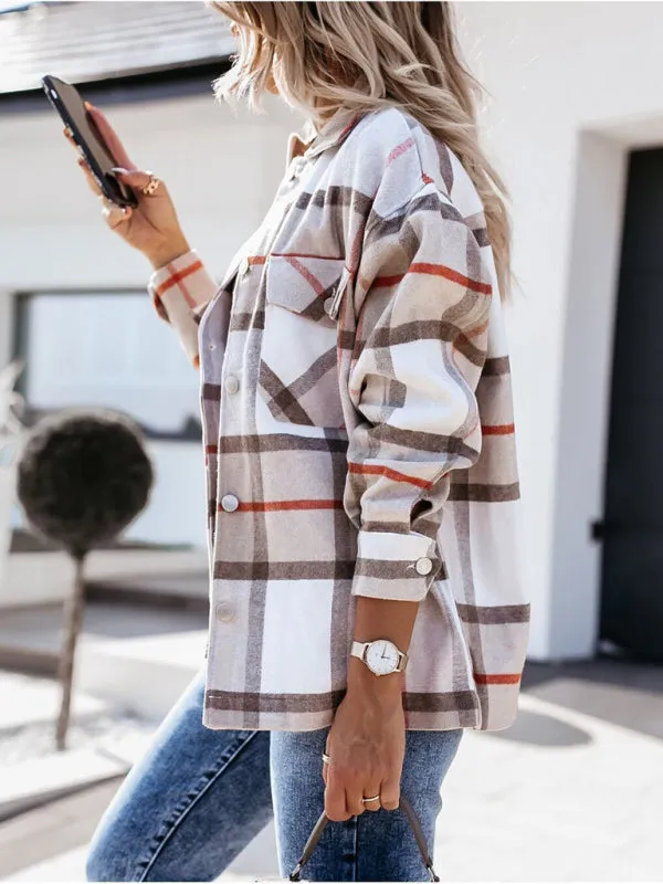 Bohemian Long Sleeve Plaid Flannel Shirt