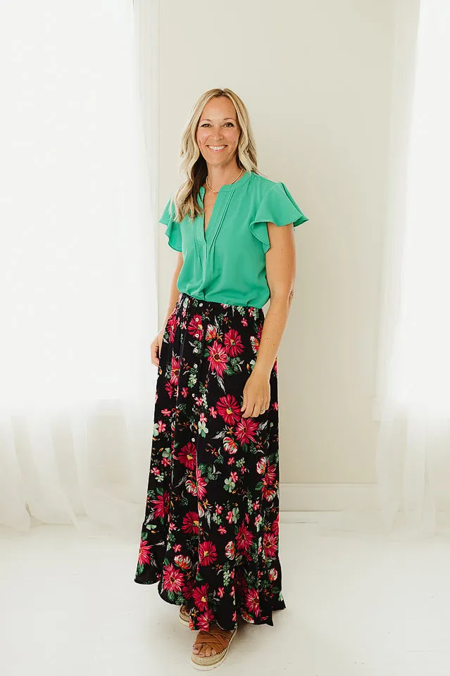 Bold Floral Maxi Skirt