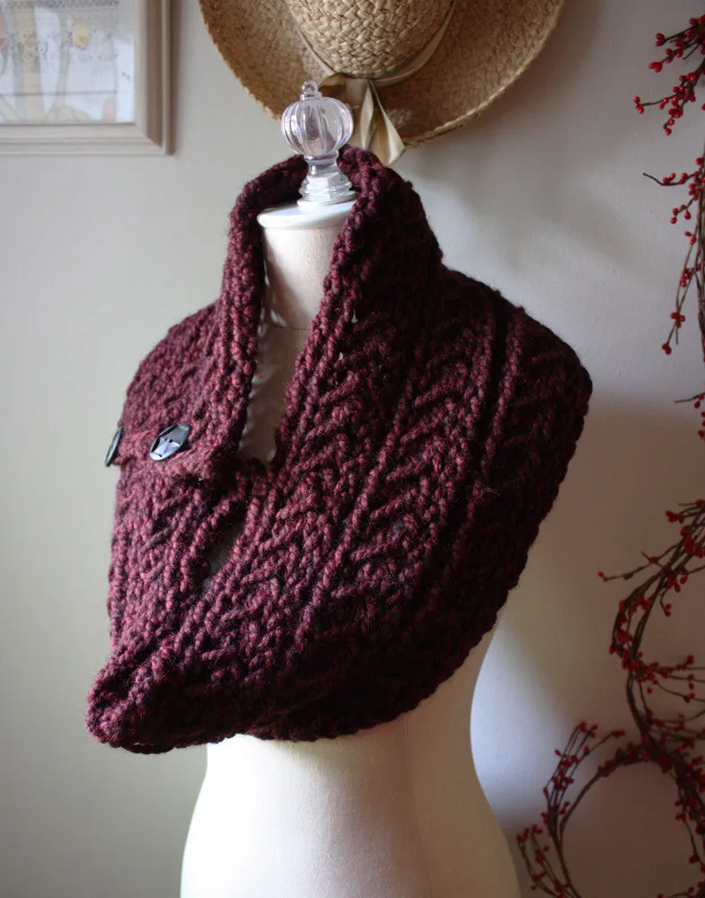 Bordeaux Cowl Neckwarmer Knitting Pattern