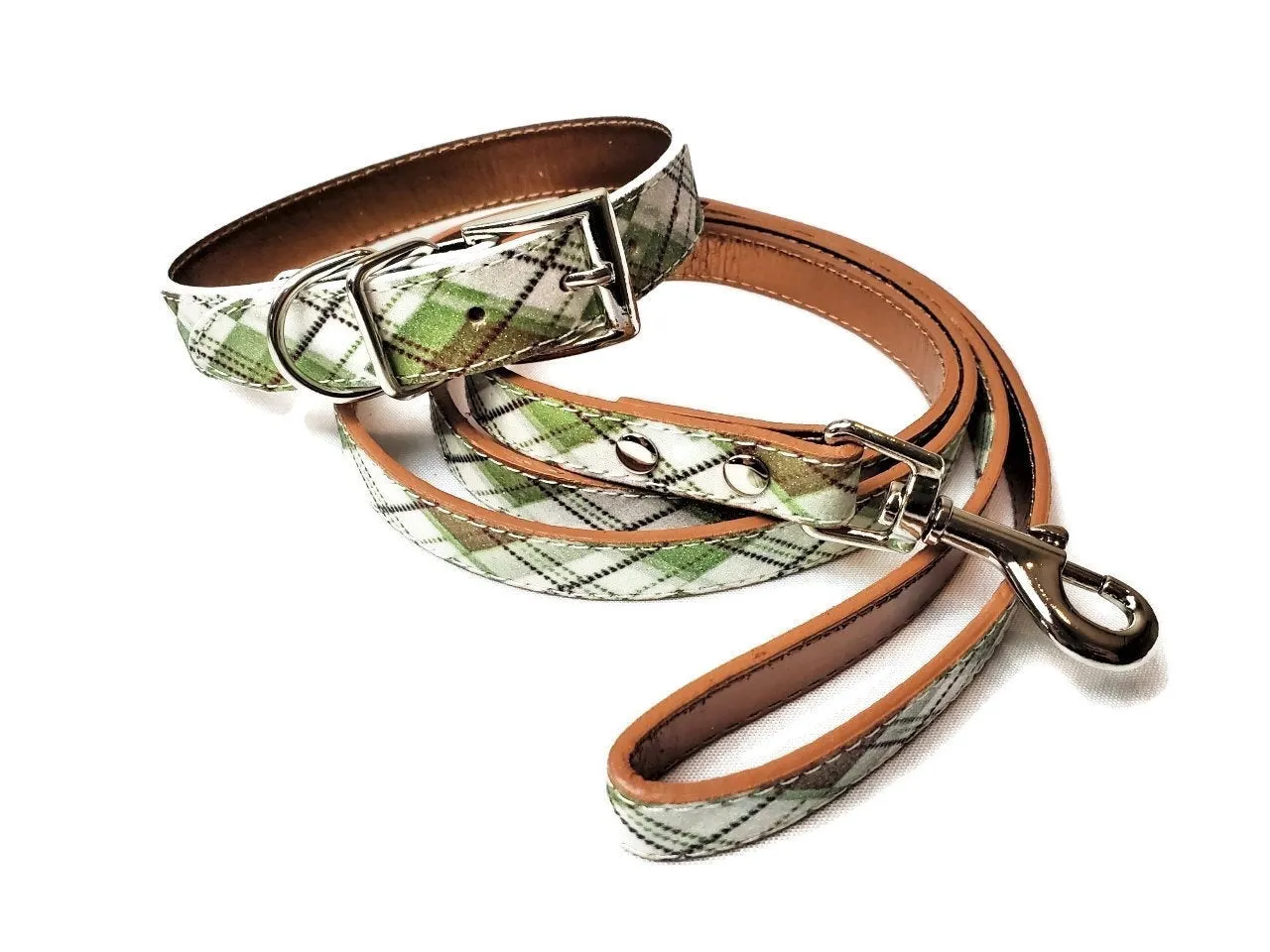 Bowtie Collar | Sage, Plaid, and Ivory