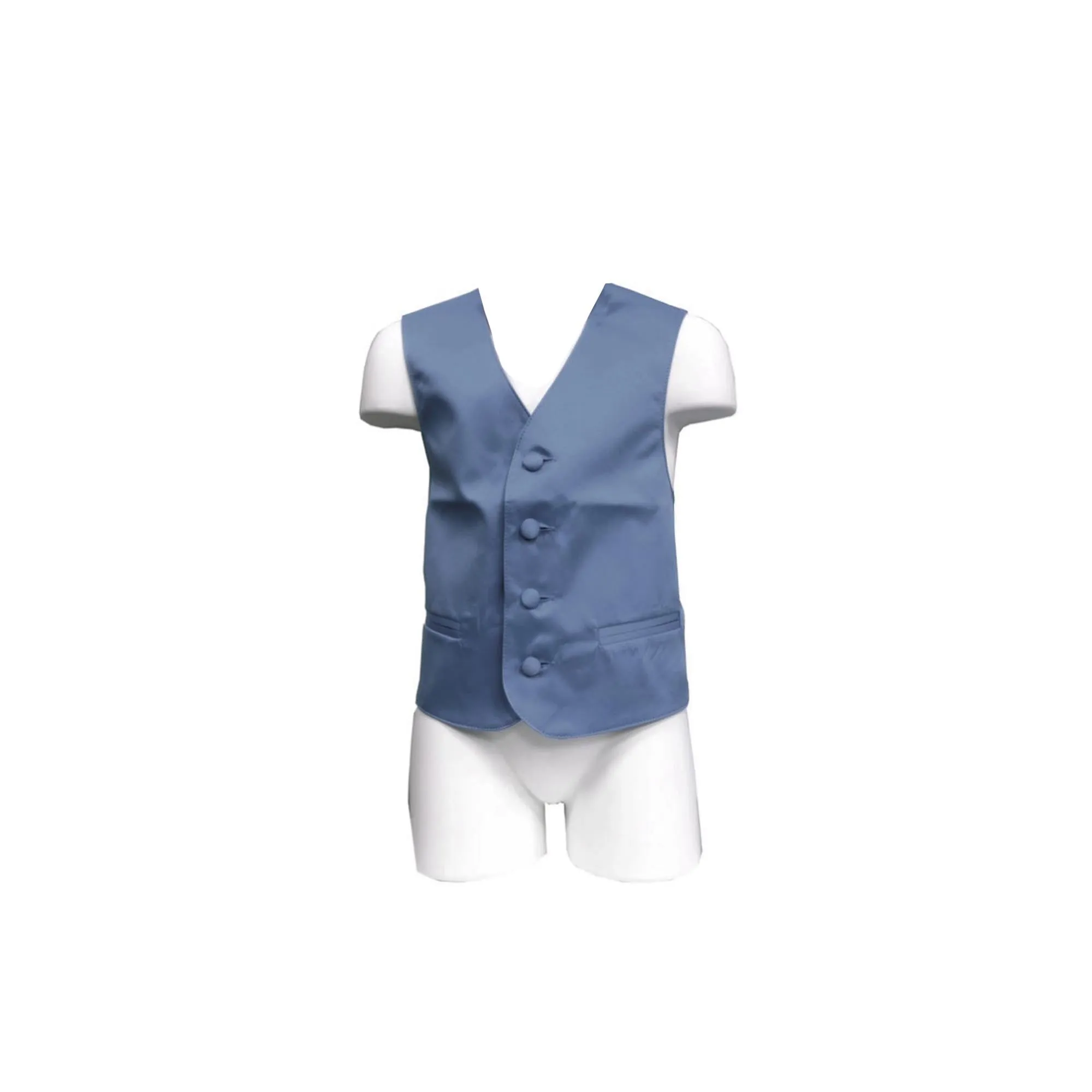 Boy's Kid's formal Tuxedo Vest Waistcoat only US size 2-14 wedding Dusty blue