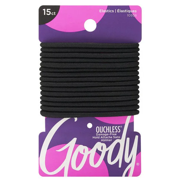 Braided Elastics Black Hair Ties, Hair Band Elastics, 15 Count