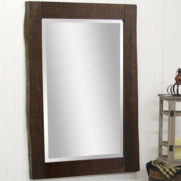 Brown Maple Amish Live Edge Wall Mirror