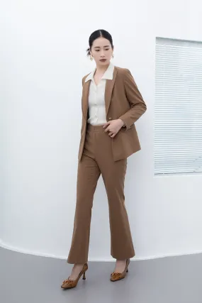 Camel Flare Suit Pants