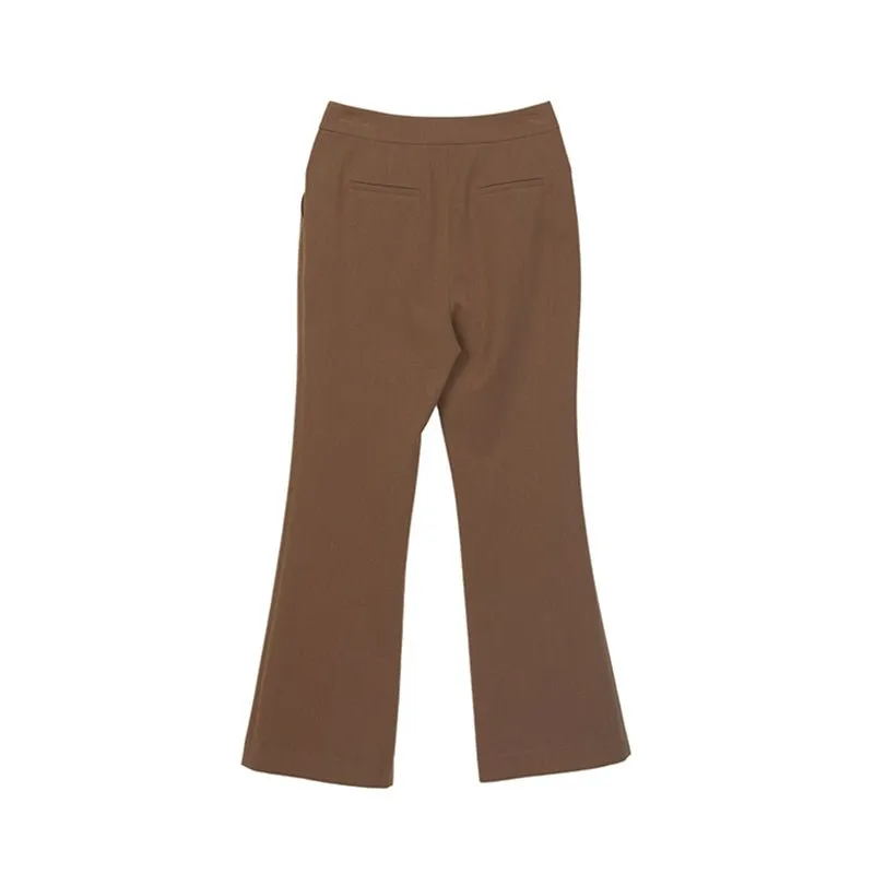 Camel Flare Suit Pants