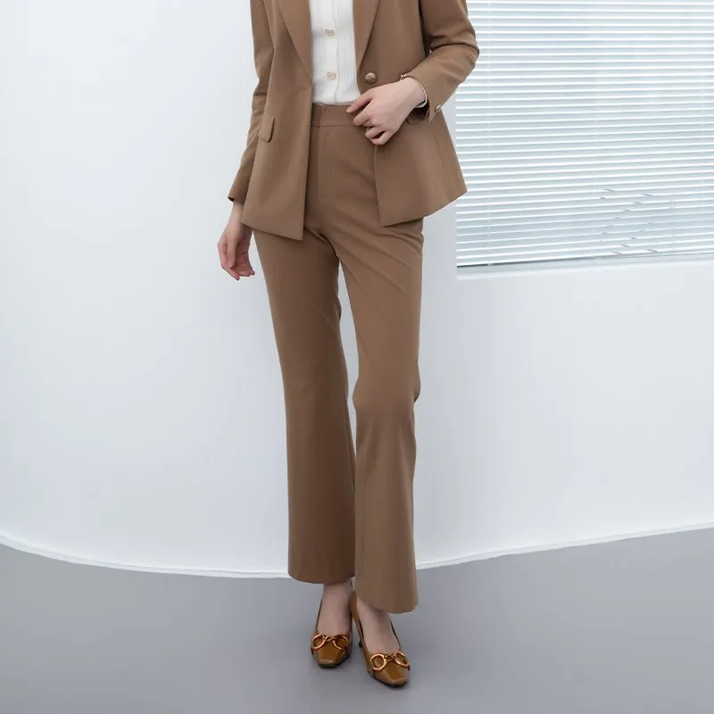 Camel Flare Suit Pants