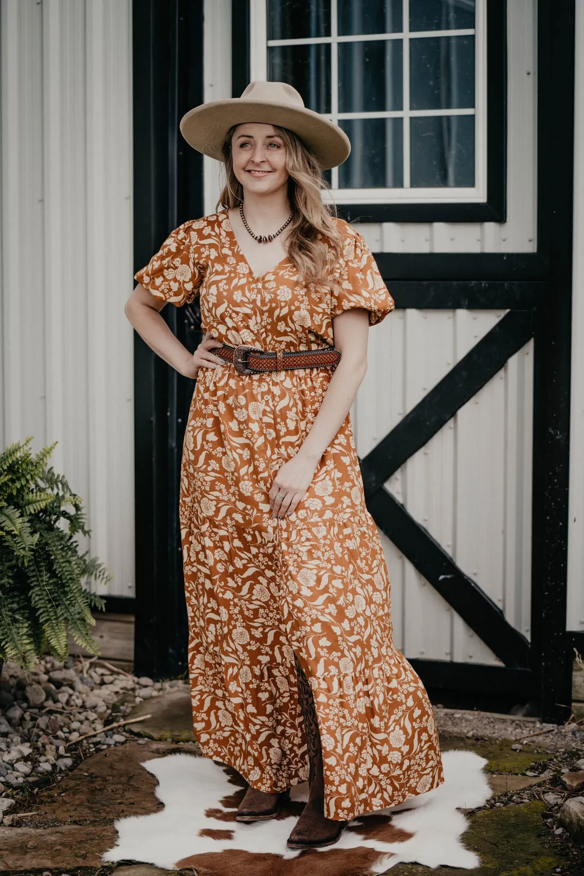 'Catalina' Mustard Floral Maxi Dress (M Only)