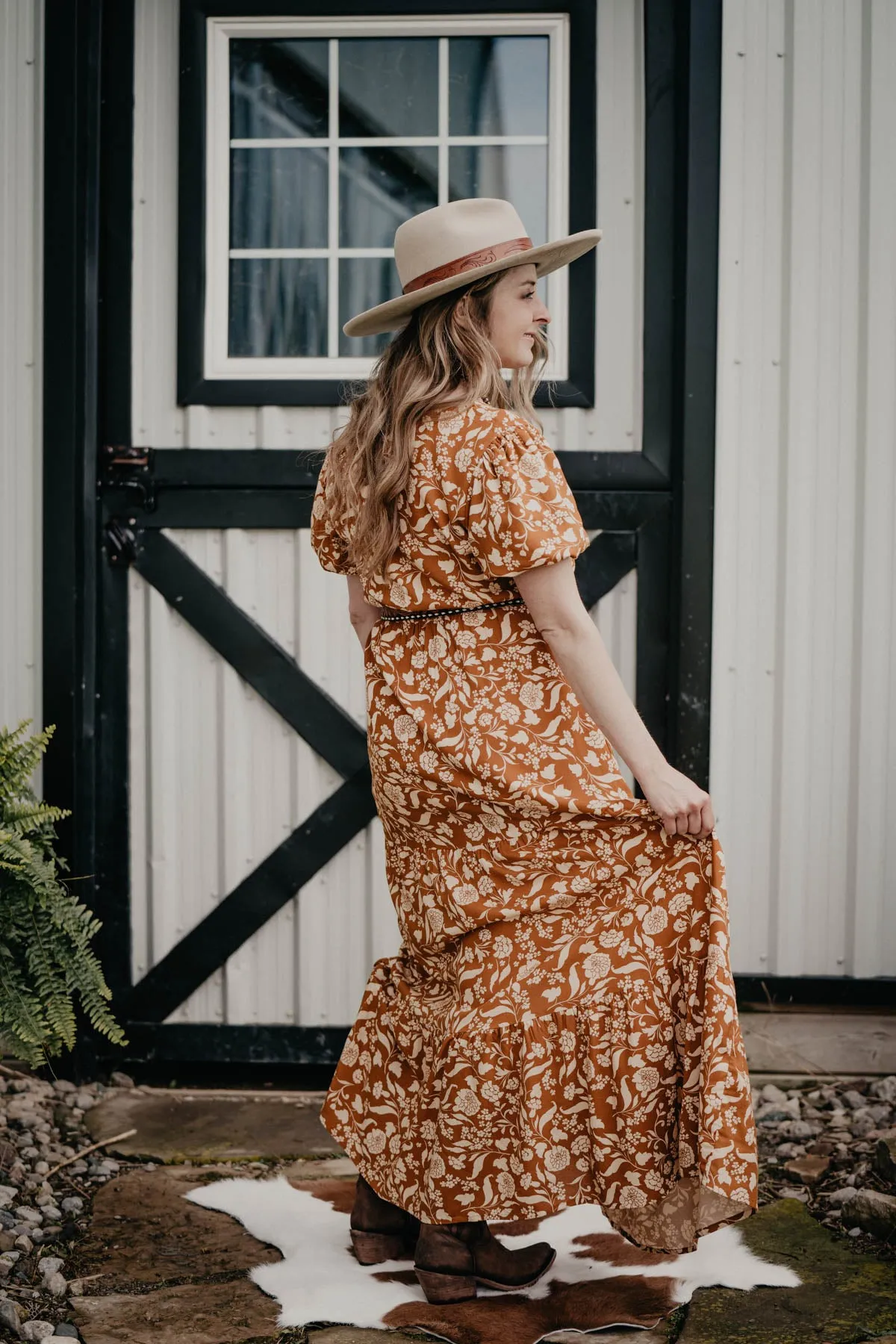 'Catalina' Mustard Floral Maxi Dress (M Only)