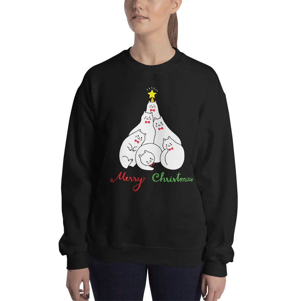 Cats Christmas Tree Women's Sweatshirt