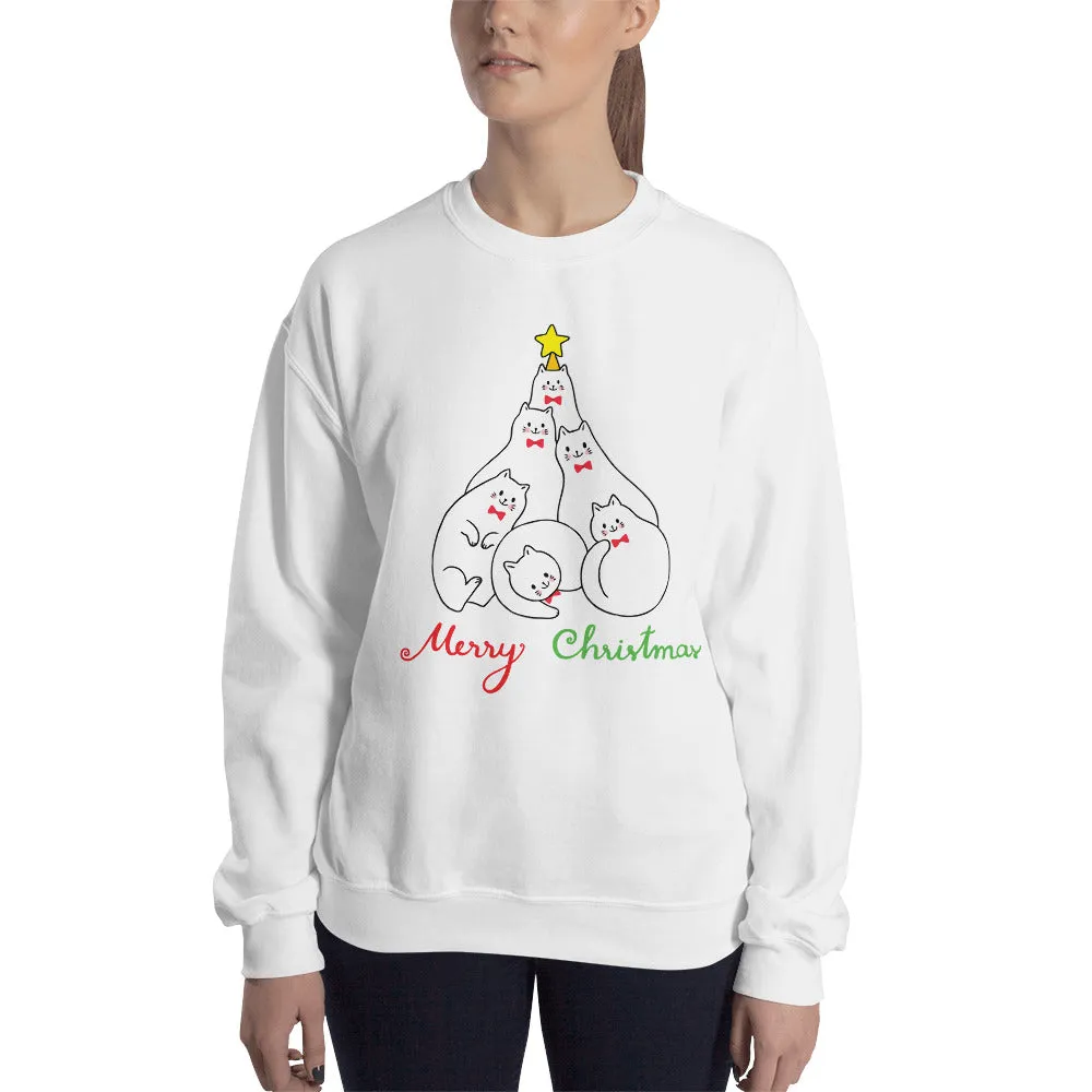 Cats Christmas Tree Women's Sweatshirt