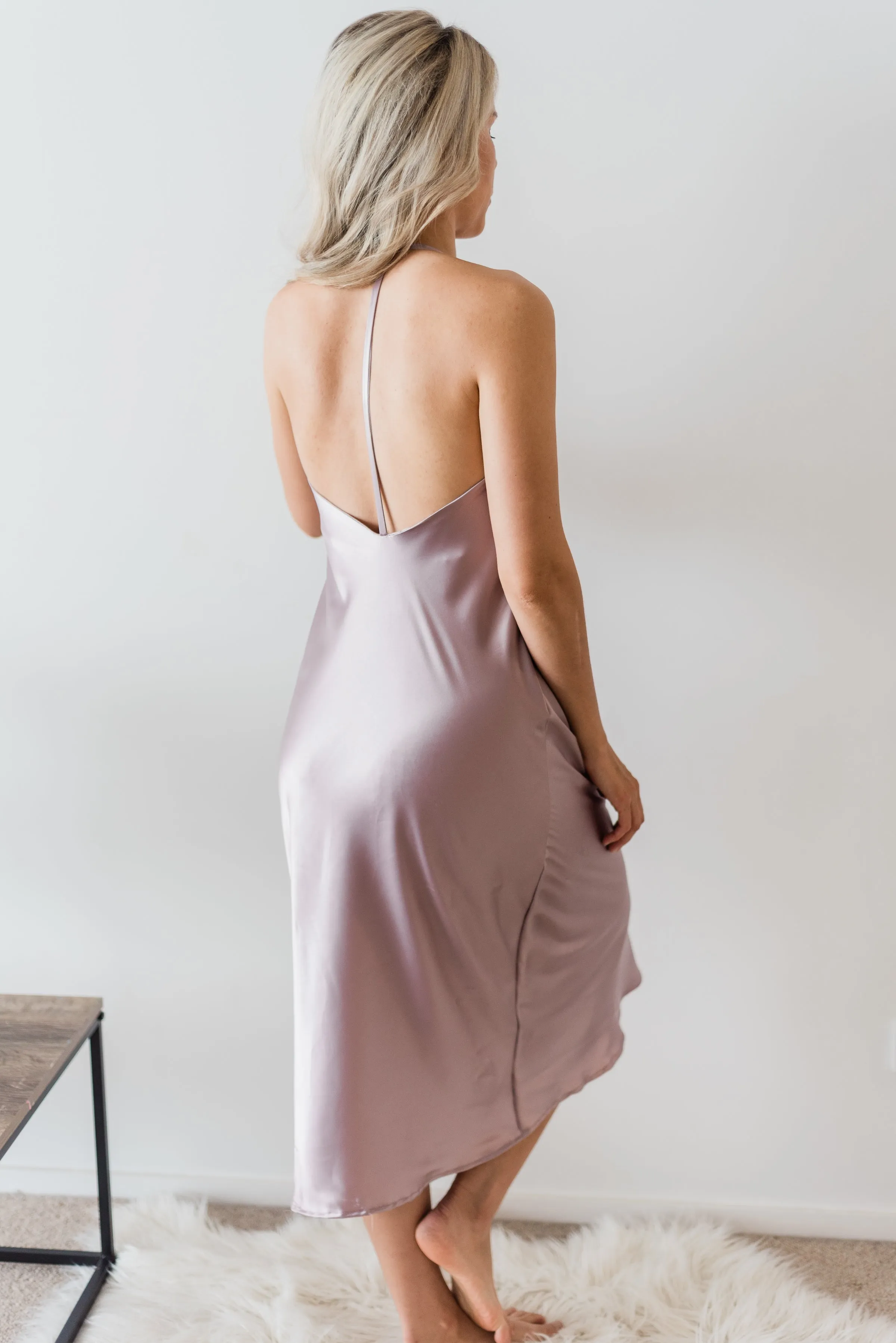 Celine Mid Length Slip Dress in Lavender